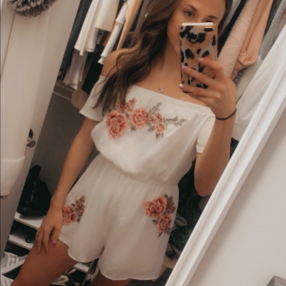 White floral romper